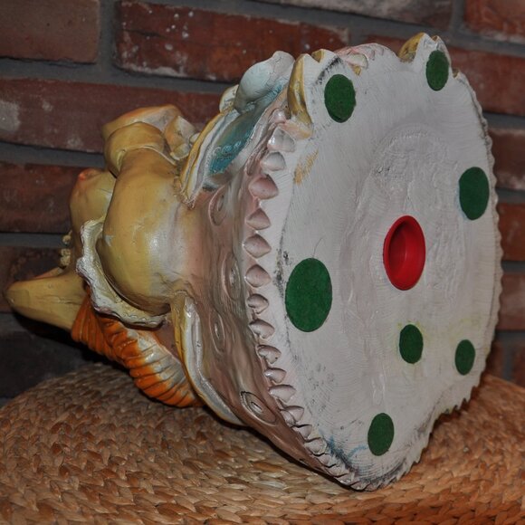 Jumbo 14" Vintage 70 Large Hand Painted Dress Pig Piggy Bank Ceramic Chalk ware - Picture 9 of 13